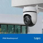 Tapo TP-Link C520WS 2K QHD 4MP Outdoor Pan/Tilt Security Smart Wi-Fi Camera,IP66 Weatherproof, AI Detection,360° Visual Coverage,Starlight Colour Night Vision