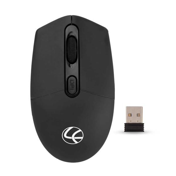 Lapcare Jolly LMW-111 Wireless Rechargeable Mouse with 4 Durable Keys and DPI Upto 1600 (Black) (LKWELB6927)- Ergonomic Shape, 3 Year Manufacturer Warranty