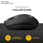 Lapcare Jolly LMW-111 Wireless Rechargeable Mouse with 4 Durable Keys and DPI Upto 1600 (Black) (LKWELB6927)- Ergonomic Shape, 3 Year Manufacturer Warranty
