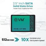 EVM 512GB 2.5-Inch SATA Internal SSD - 550MB/s Read & 500MB/s Write - 5-Year Warranty (EVM25/512GB)