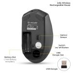 Lapcare Jolly LMW-111 Wireless Rechargeable Mouse with 4 Durable Keys and DPI Upto 1600 (Black) (LKWELB6927)- Ergonomic Shape, 3 Year Manufacturer Warranty