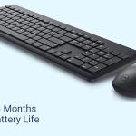 Dell KM3322W Wireless USB Keyboard and Mouse Combo, Anti-Fade & Spill-Resistant Keys, up to 36 Month Battery Life, 3Y Advance Exchange Warranty - Black