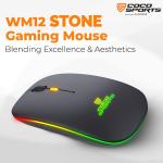 Coconut WM12 Rechargeable Wireless Mouse with RGB LED Backlit Silent Click (Black Color) 1600 DPI Ergonomic Mouse for Laptop pc Computer Gaming & Work