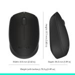 Logitech M170 2. 4GHz Wireless 3-Button Optical Scroll Mouse w/Nano USB Receiver (Black)