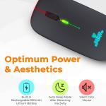 Coconut WM12 Rechargeable Wireless Mouse with RGB LED Backlit Silent Click (Black Color) 1600 DPI Ergonomic Mouse for Laptop pc Computer Gaming & Work