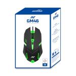 Ant GM46 Wired Optical Gaming Mouse | 2400 DPI Sensor | 4 Durable Buttons | Multicolour Backlight | 1.5M Cable | Lightweight Design | Compatible with Windows, Mac & Linux_ Black