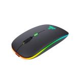 Coconut WM12 Rechargeable Wireless Mouse with RGB LED Backlit Silent Click (Black Color) 1600 DPI Ergonomic Mouse for Laptop pc Computer Gaming & Work