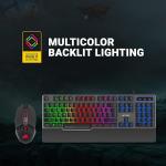 Ant Esports KM550 Backlit Gaming Membrane Keyboard-19 Anti GhostingKeys I Braided Cable with Rubberised Coating and 3200 DPI Optical Sensor I LED Backlit Scroll Wheel Mouse Combo