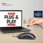 Zebion Jazzy Wired Gaming Mouse with Honeycomb Design, RGB Led Lights, Adjustable DPI 800/1000/1800, Lightweight and Ergonomic Design with Comfortable Feel, 1 Year Warranty, Black Color