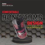 Zebion Jazzy Wired Gaming Mouse with Honeycomb Design, RGB Led Lights, Adjustable DPI 800/1000/1800, Lightweight and Ergonomic Design with Comfortable Feel, 1 Year Warranty, Black Color