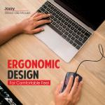 Zebion Jazzy Wired Gaming Mouse with Honeycomb Design, RGB Led Lights, Adjustable DPI 800/1000/1800, Lightweight and Ergonomic Design with Comfortable Feel, 1 Year Warranty, Black Color